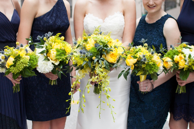 Cheery Yellow and Navy Chicago Wedding via TheELD.com