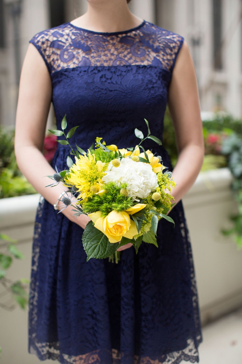 Cheery Yellow and Navy Chicago Wedding via TheELD.com