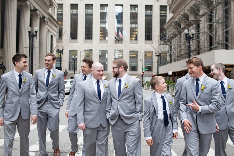 Cheery Yellow and Navy Chicago Wedding via TheELD.com