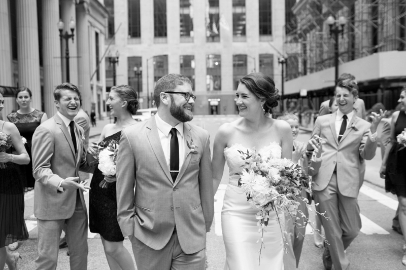 Cheery Yellow and Navy Chicago Wedding via TheELD.com