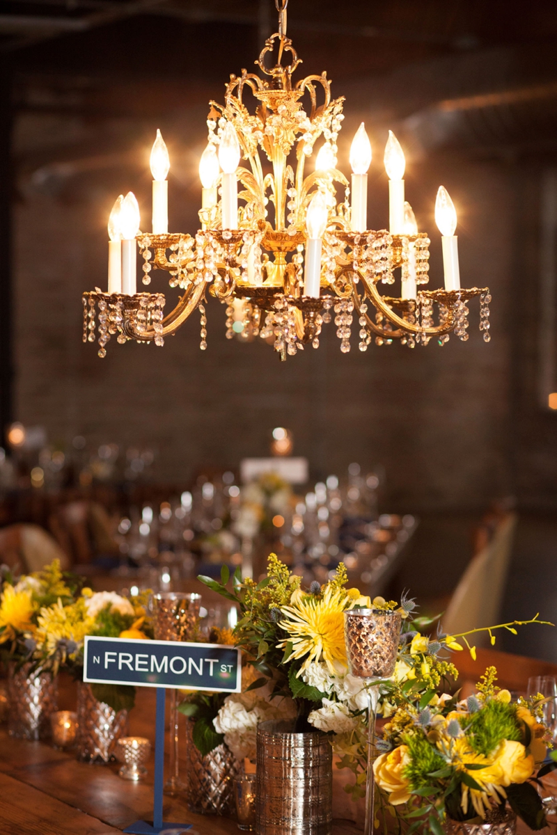 Cheery Yellow and Navy Chicago Wedding via TheELD.com