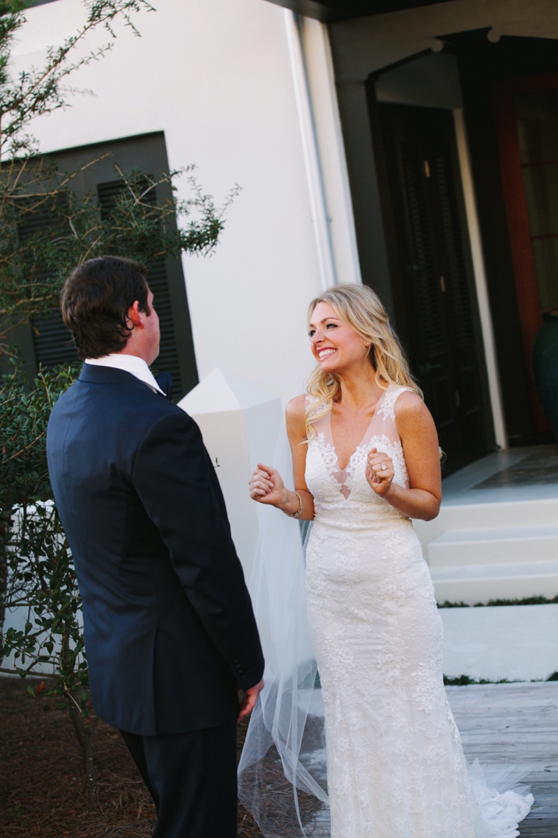 Elegant Navy & Gold Rosemary Beach Wedding via TheELD.com