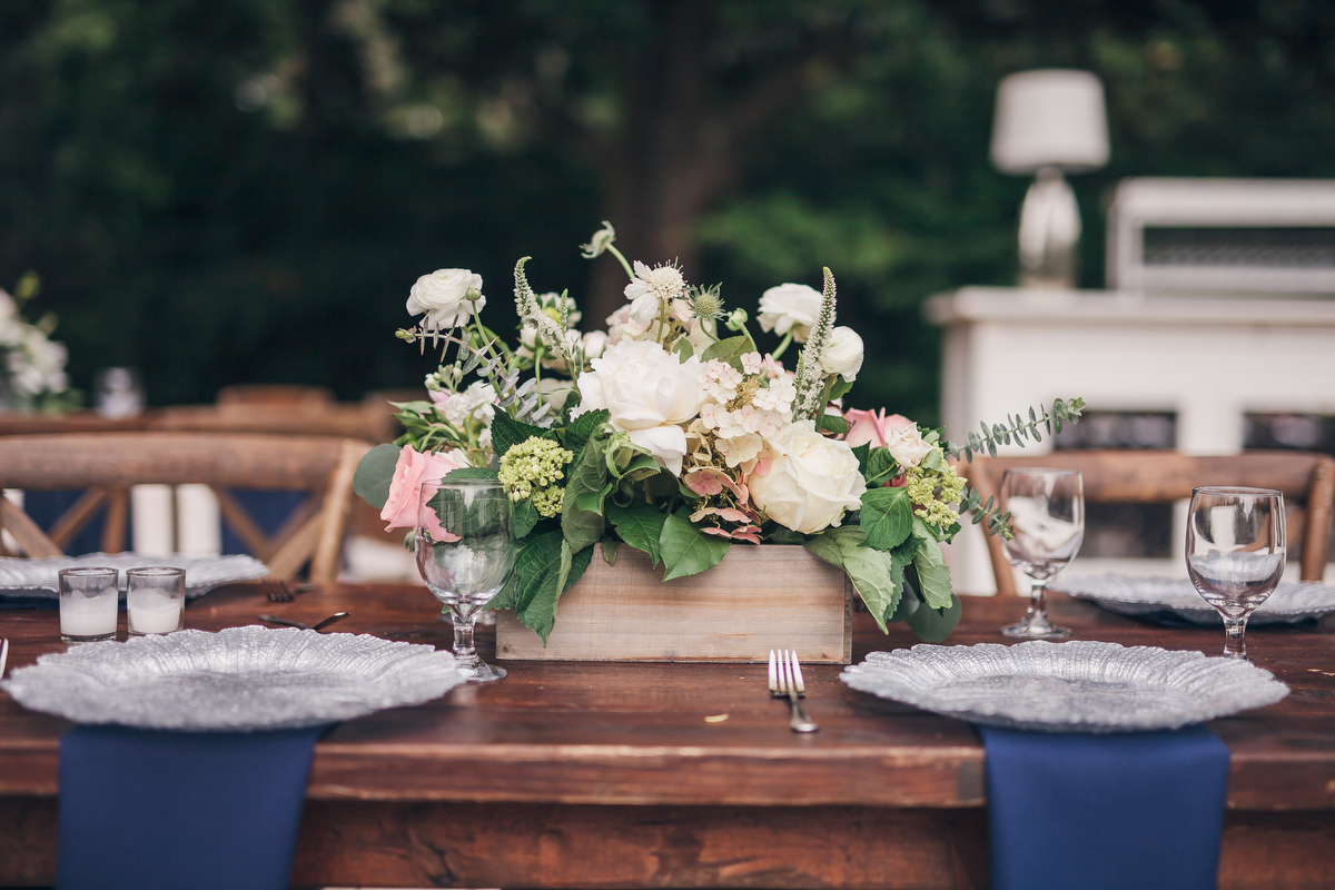 Rustic Romantic Navy and Blush Wedding via TheELD.com