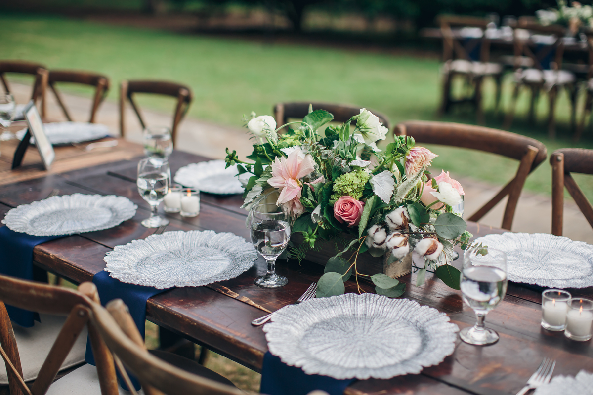 Rustic Romantic Navy and Blush Wedding via TheELD.com