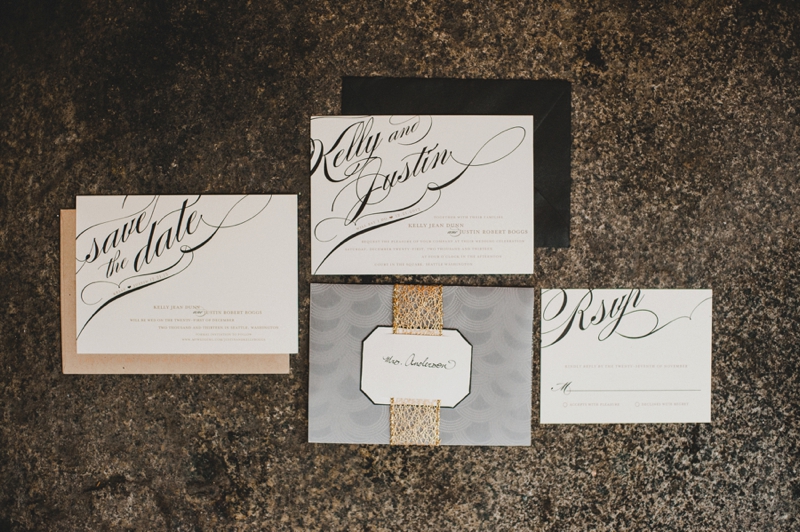 Elegant Gold & White Seattle Wedding via TheELD.com