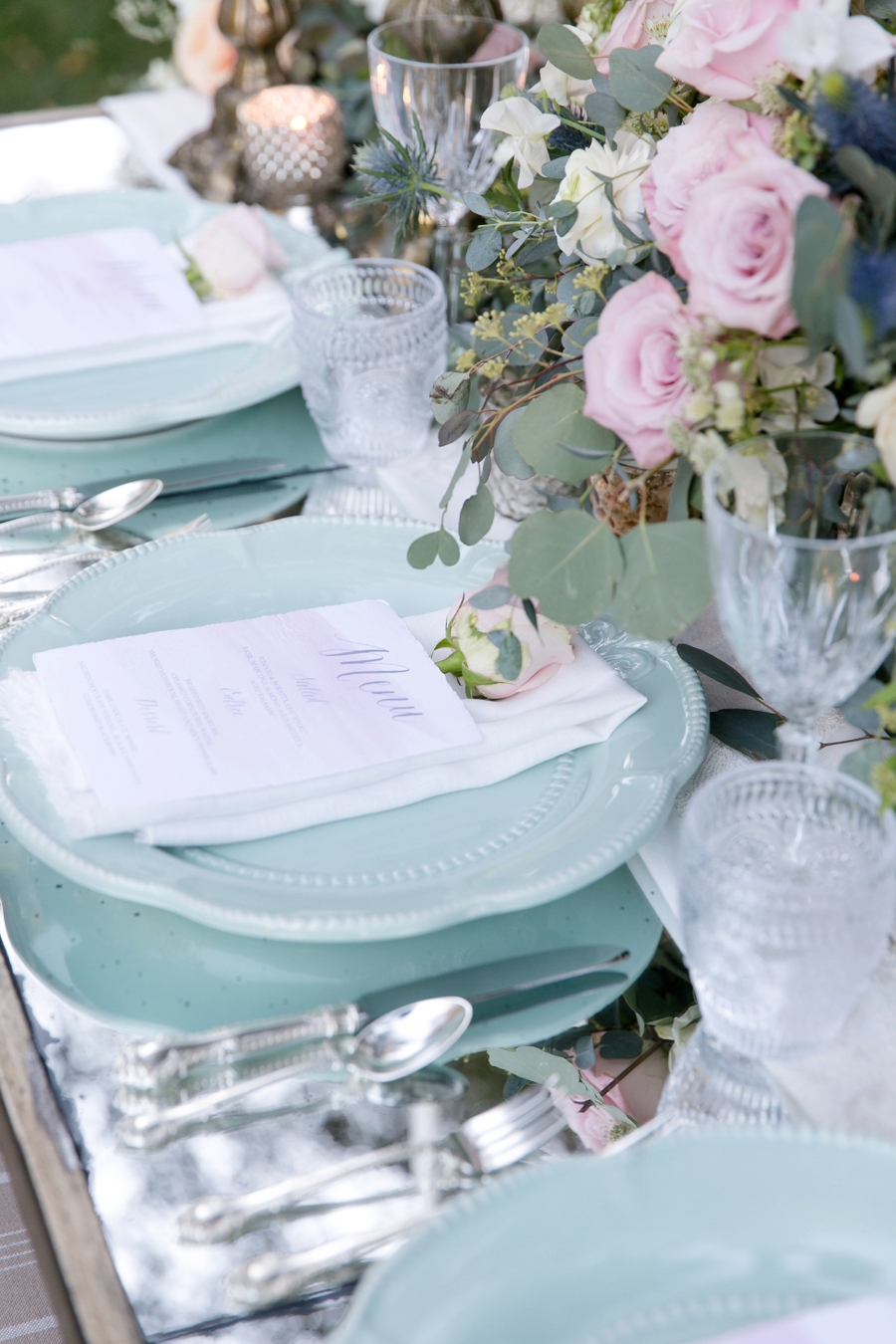 Whimsical Romantic Blush and Blue Wedding Ideas via TheELD.com