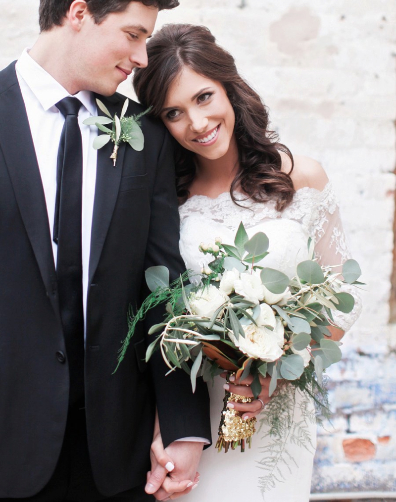 Elegant Green and Gold Georgia Wedding via TheELD.com