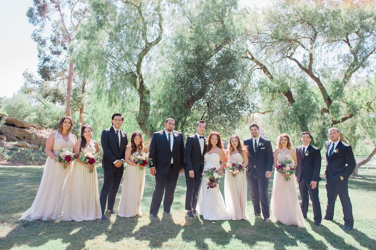 Elegant Blush & Red California Wedding via TheELD.com