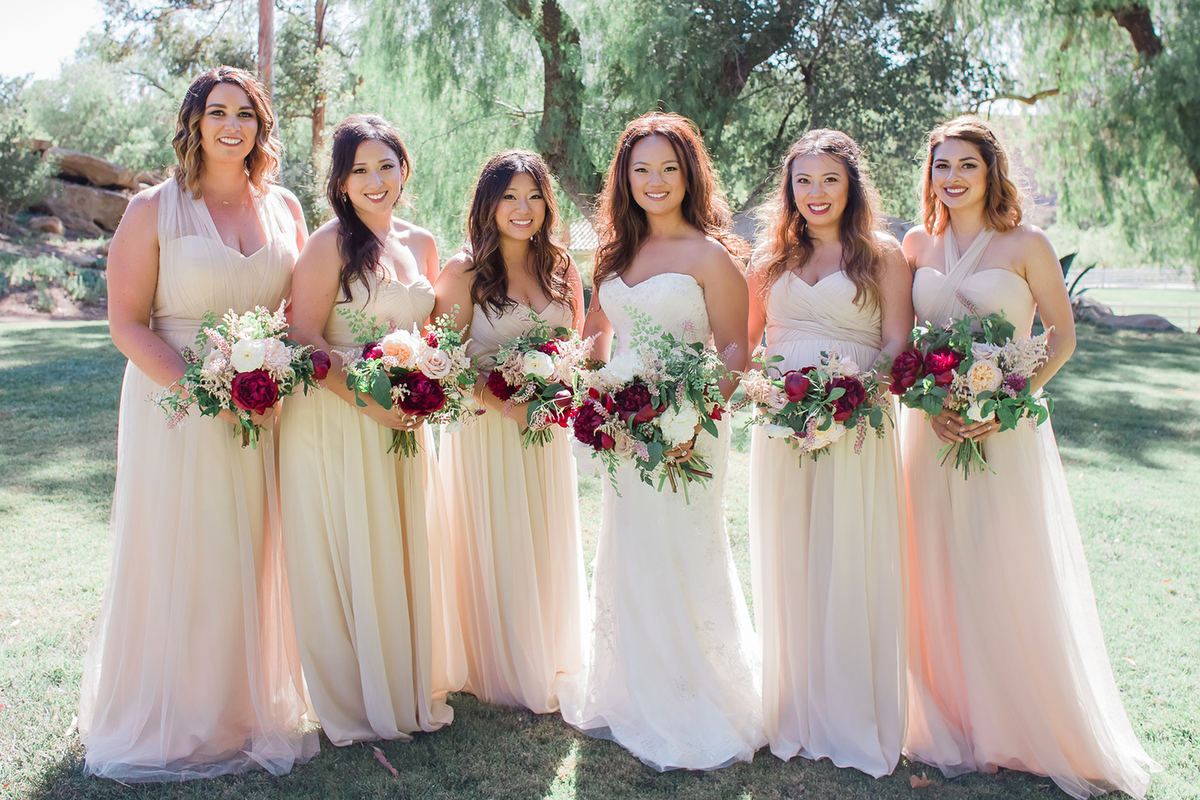 Elegant Blush & Red California Wedding via TheELD.com