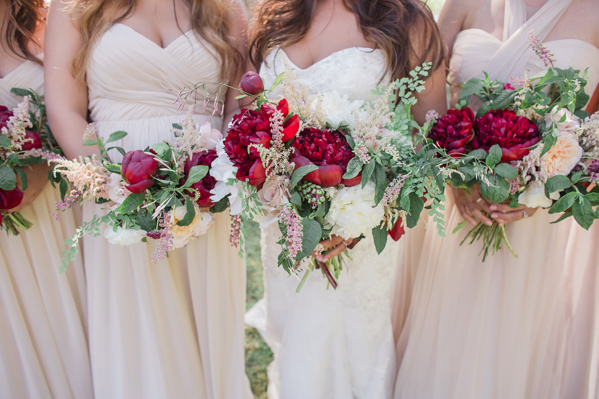 Elegant Blush & Red California Wedding via TheELD.com