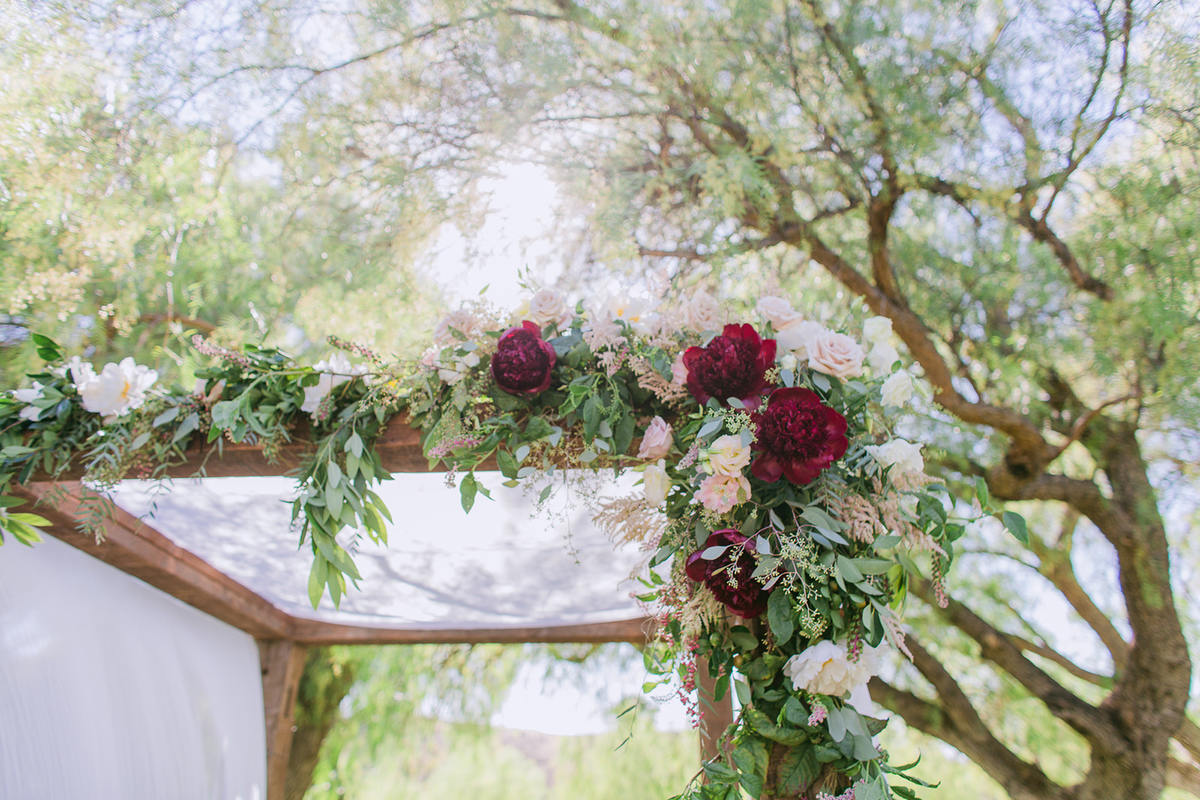 Elegant Blush & Red California Wedding via TheELD.com