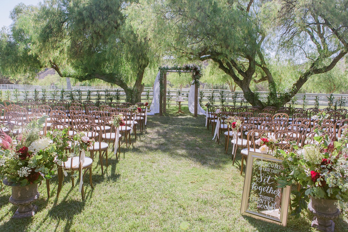 Elegant Blush & Red California Wedding via TheELD.com