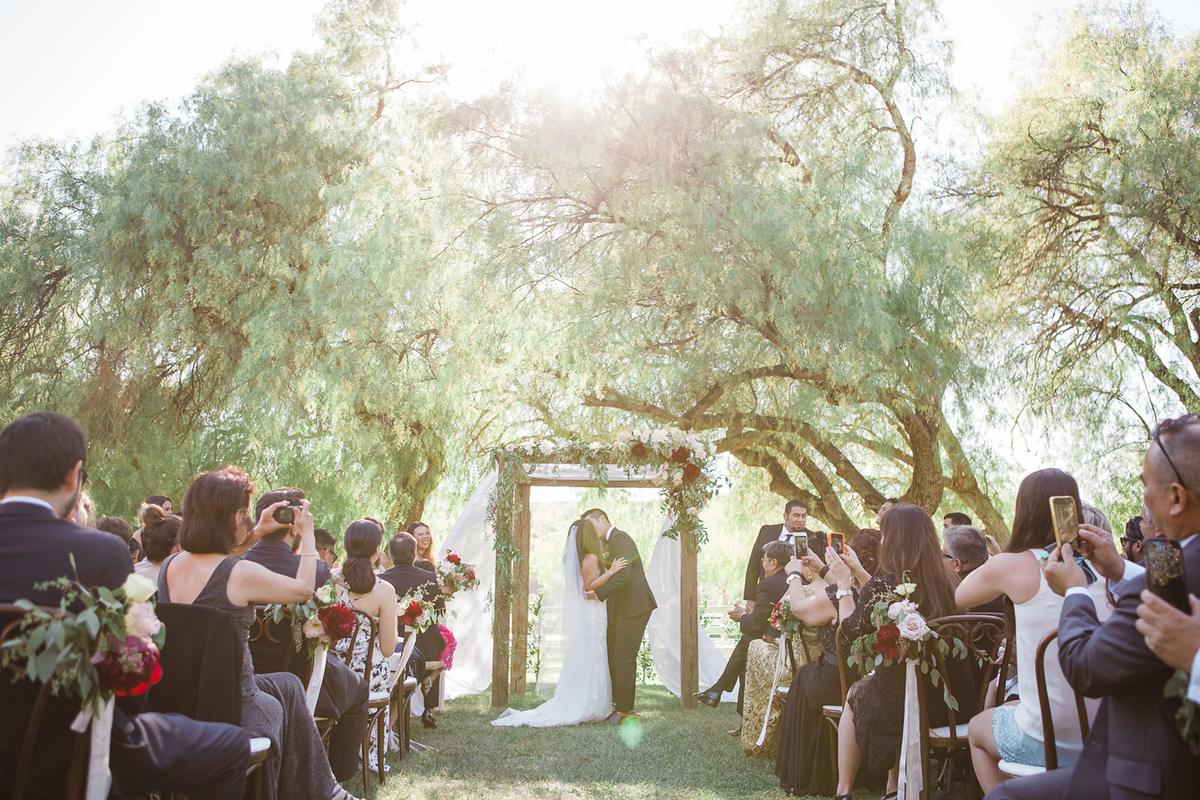 Elegant Blush & Red California Wedding via TheELD.com