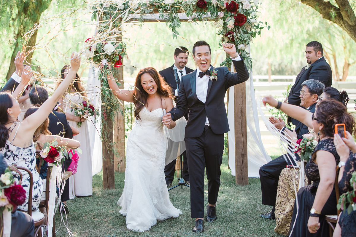 Elegant Blush & Red California Wedding via TheELD.com