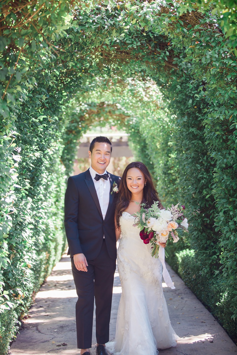 Elegant Blush & Red California Wedding via TheELD.com