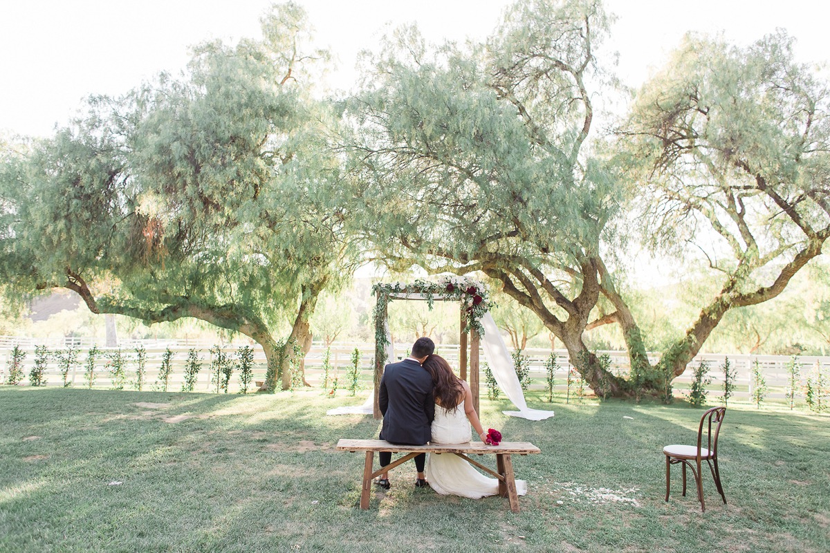 Elegant Blush & Red California Wedding via TheELD.com