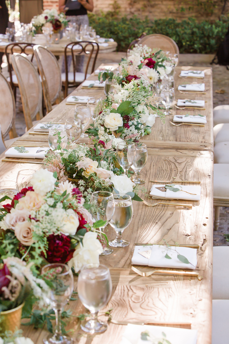 Elegant Blush & Red California Wedding via TheELD.com