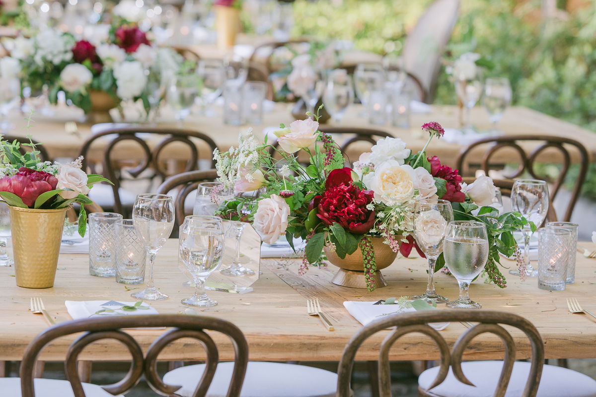 Elegant Blush & Red California Wedding via TheELD.com