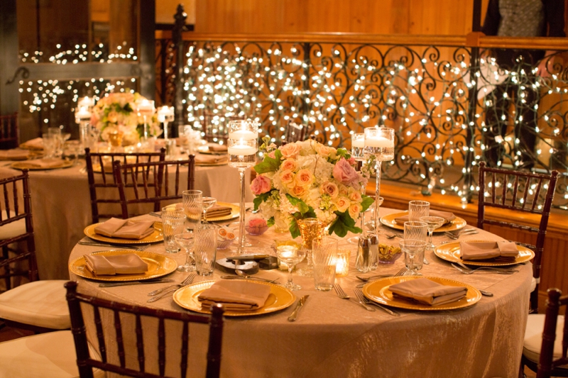 Candlelit Blush and Gold Florida Wedding via TheELD.com