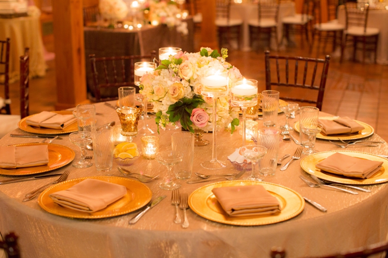 Candlelit Blush and Gold Florida Wedding via TheELD.com