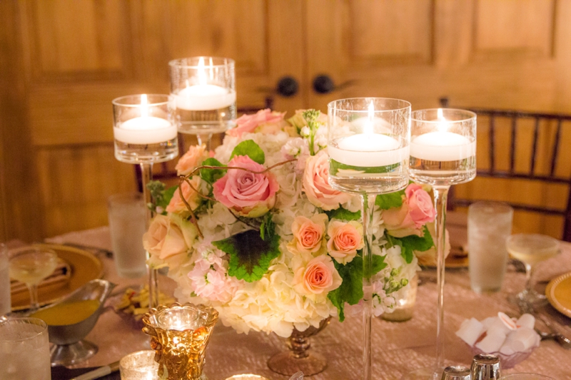 Candlelit Blush and Gold Florida Wedding via TheELD.com