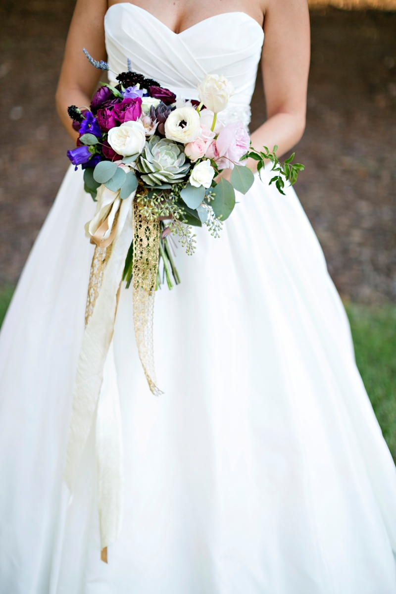 Purple & Champagne South Carolina Wedding via TheELD.com