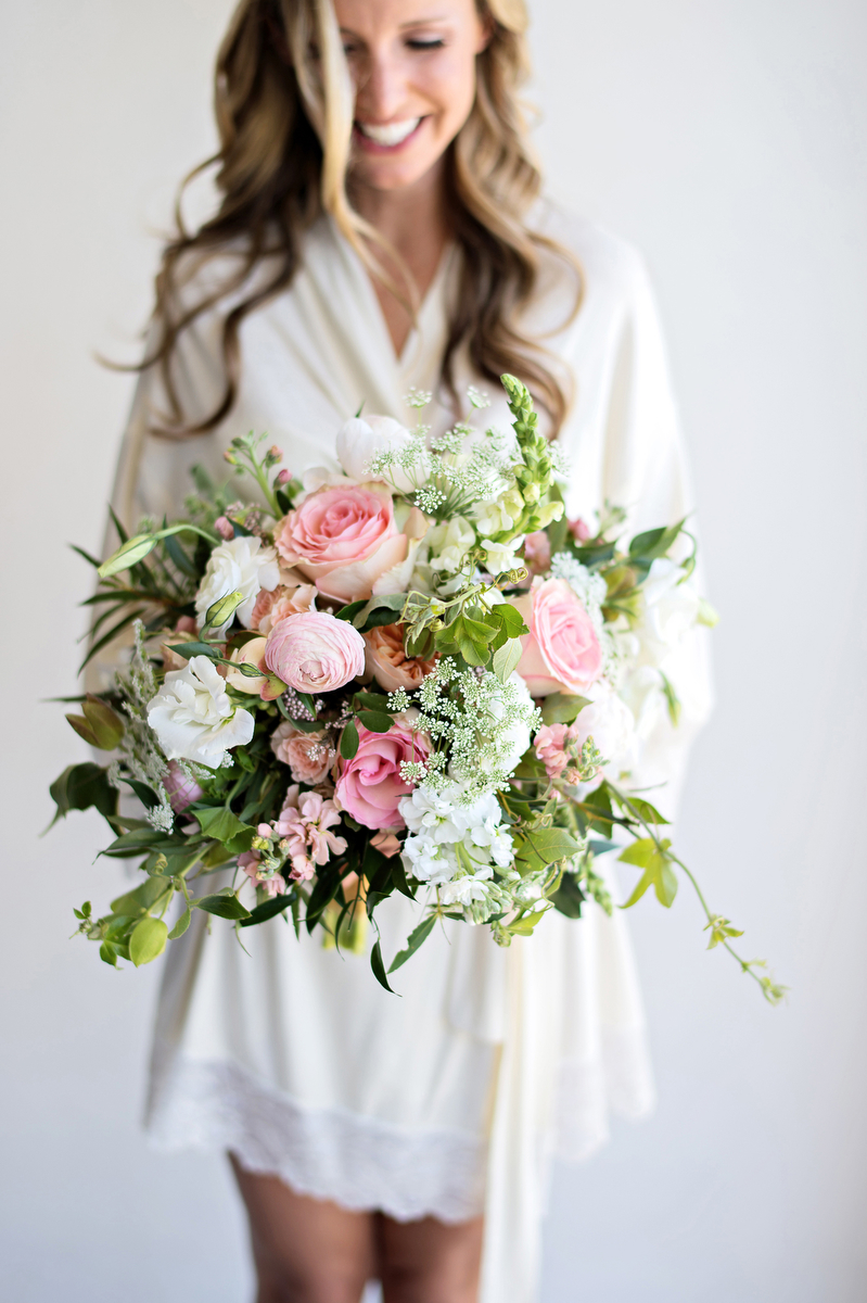 Pink & Gold Rustic Garden Wedding via TheELD.com