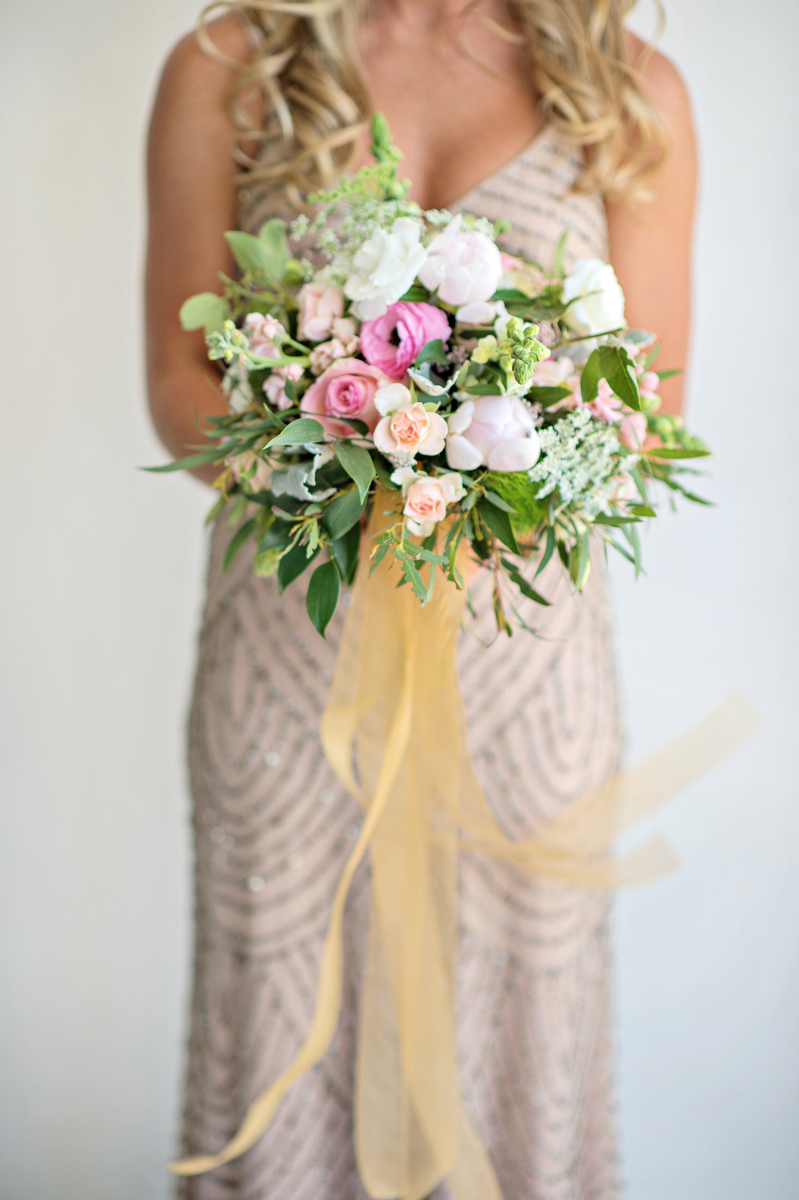 Pink & Gold Rustic Garden Wedding via TheELD.com