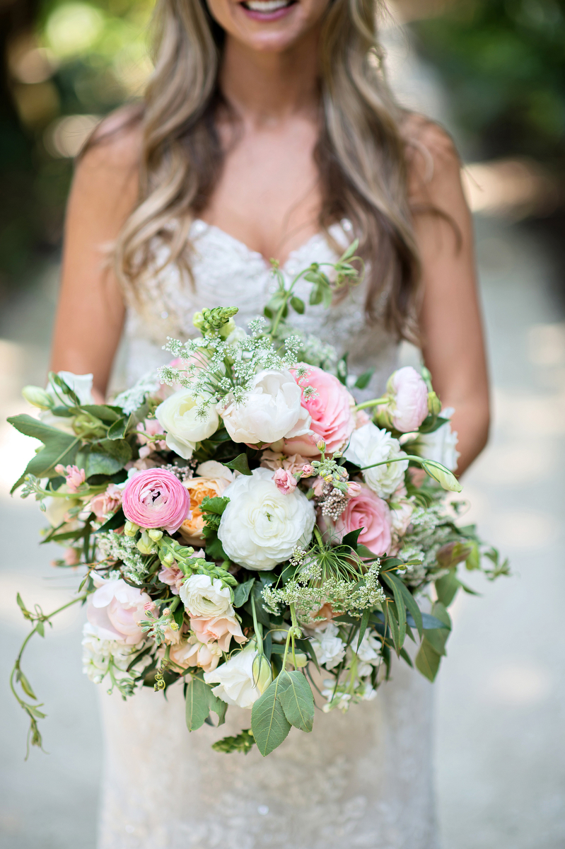 Pink & Gold Rustic Garden Wedding via TheELD.com