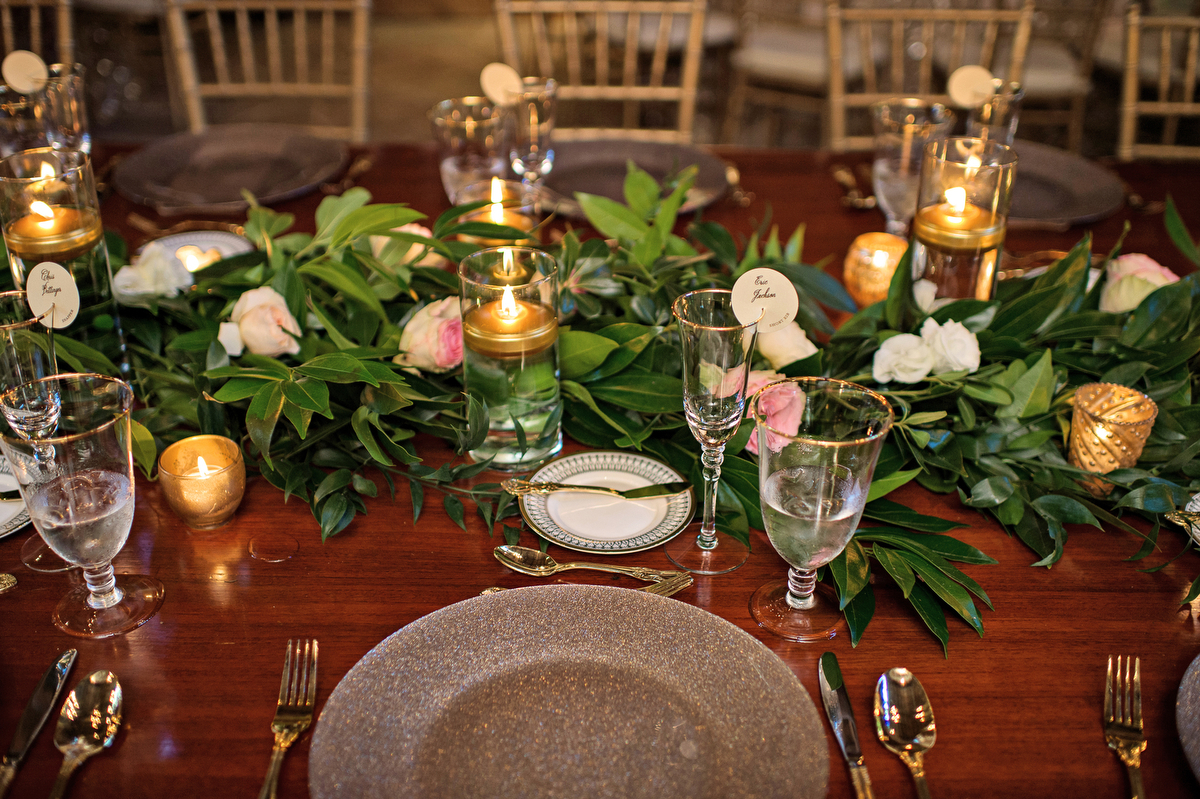 Pink & Gold Rustic Garden Wedding via TheELD.com