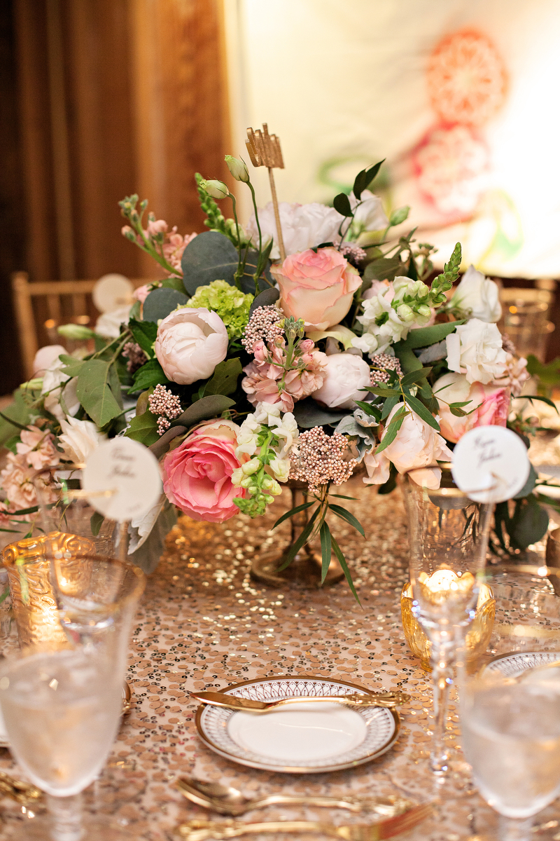 Pink & Gold Rustic Garden Wedding via TheELD.com