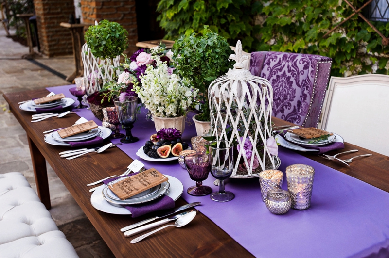 Romantic Purple & Burgundy Wedding Ideas via TheELD.com