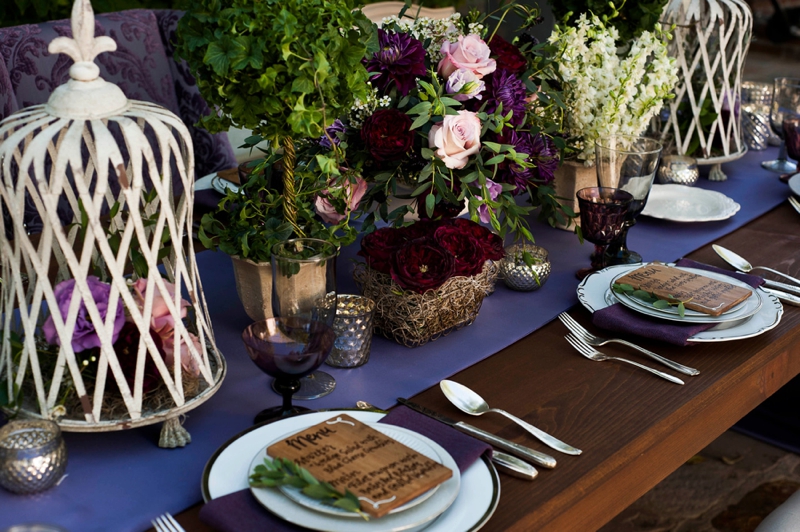 Romantic Purple & Burgundy Wedding Ideas via TheELD.com