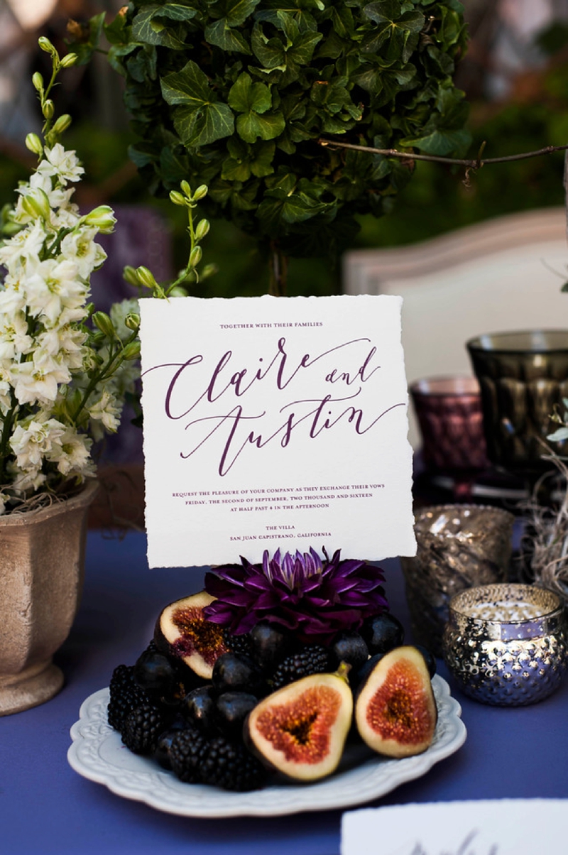 Romantic Purple & Burgundy Wedding Ideas via TheELD.com