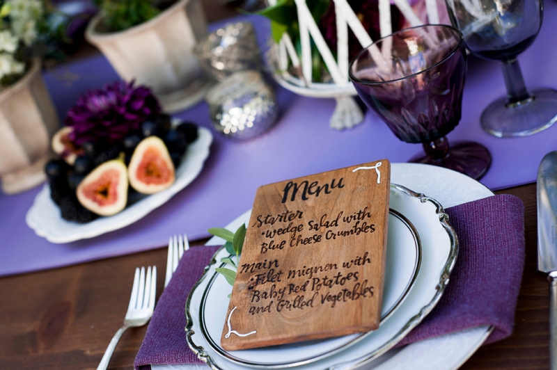 Romantic Purple & Burgundy Wedding Ideas via TheELD.com