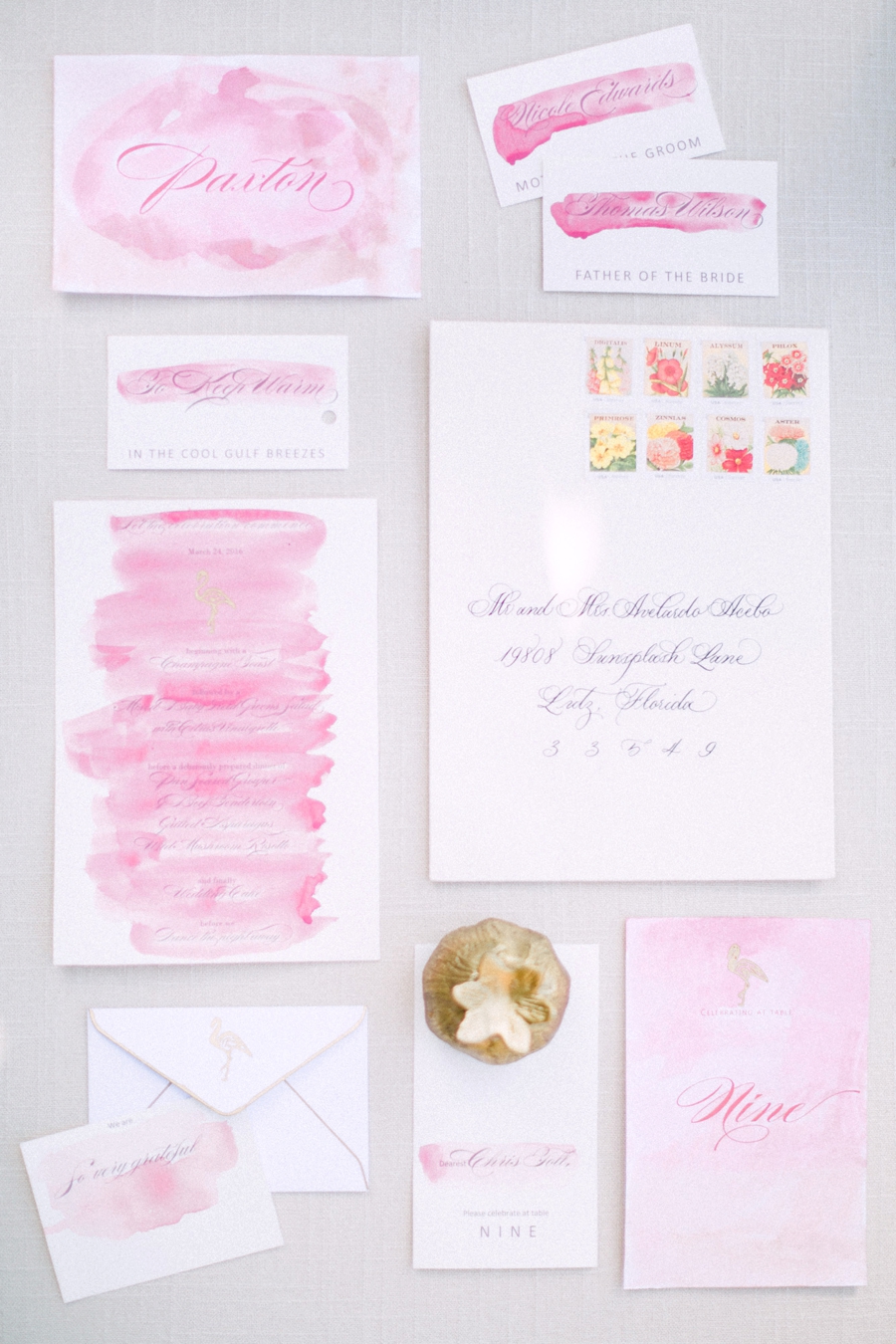 Chic Florida Inspired Pink and Aqua Wedding Ideas via TheELD.com