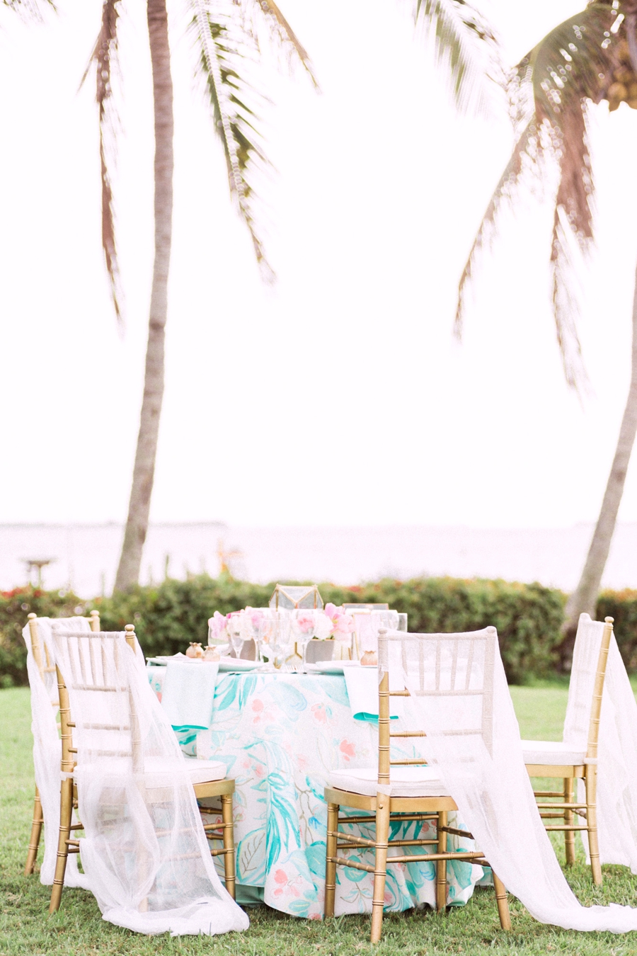 Chic Florida Inspired Pink and Aqua Wedding Ideas via TheELD.com