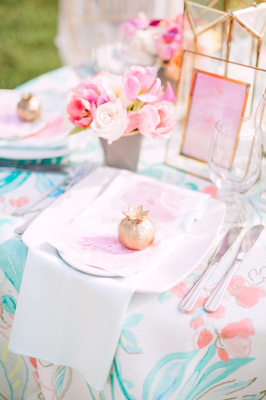 Chic Florida Inspired Pink and Aqua Wedding Ideas via TheELD.com