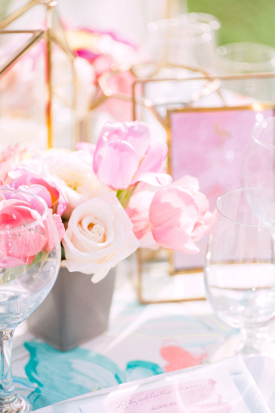 Chic Florida Inspired Pink and Aqua Wedding Ideas via TheELD.com