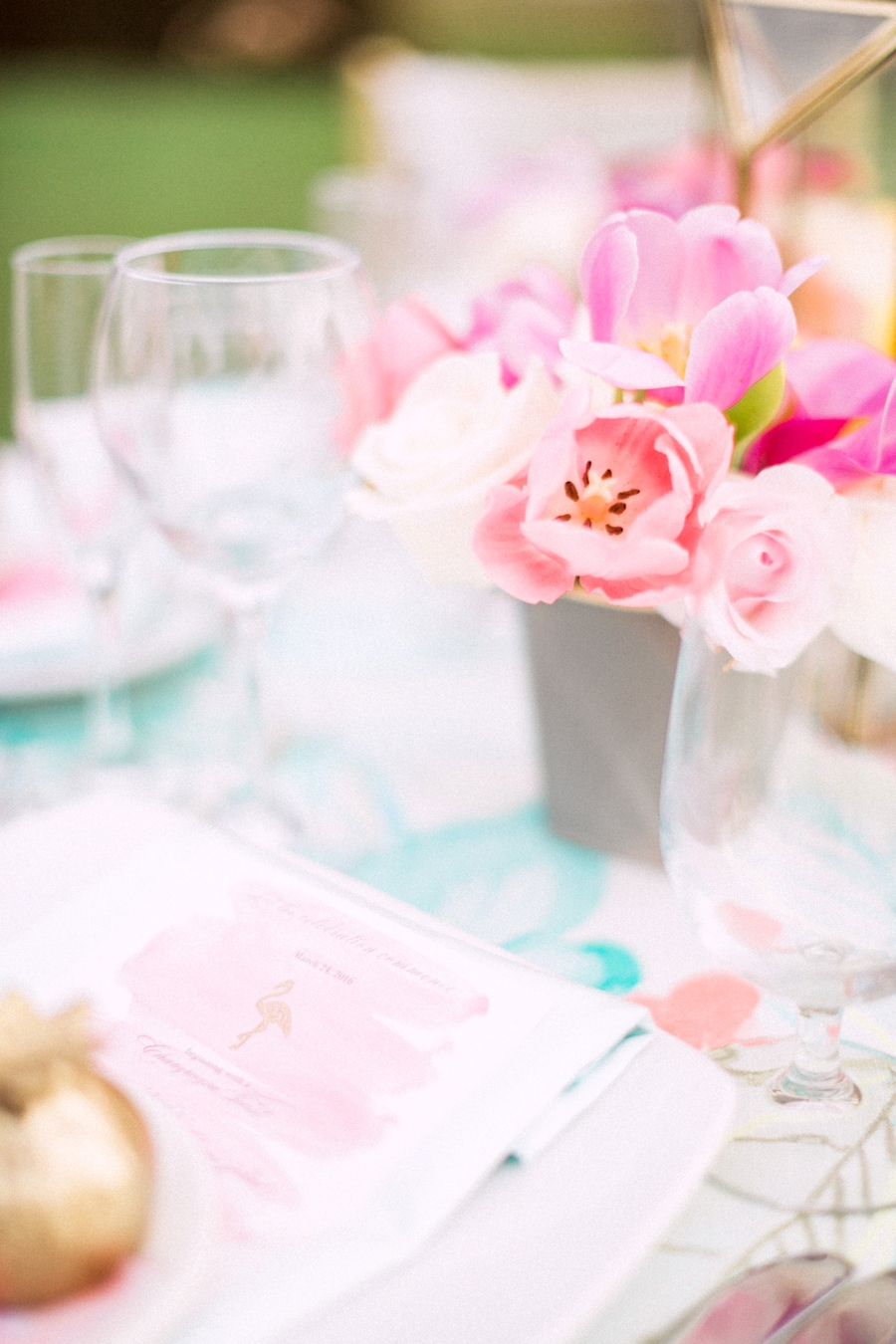 Chic Florida Inspired Pink and Aqua Wedding Ideas via TheELD.com