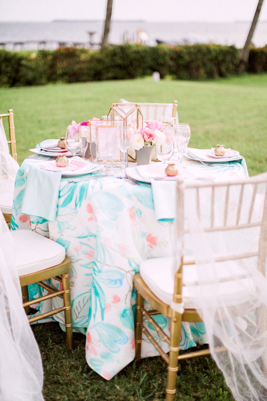 Chic Florida Inspired Pink and Aqua Wedding Ideas via TheELD.com