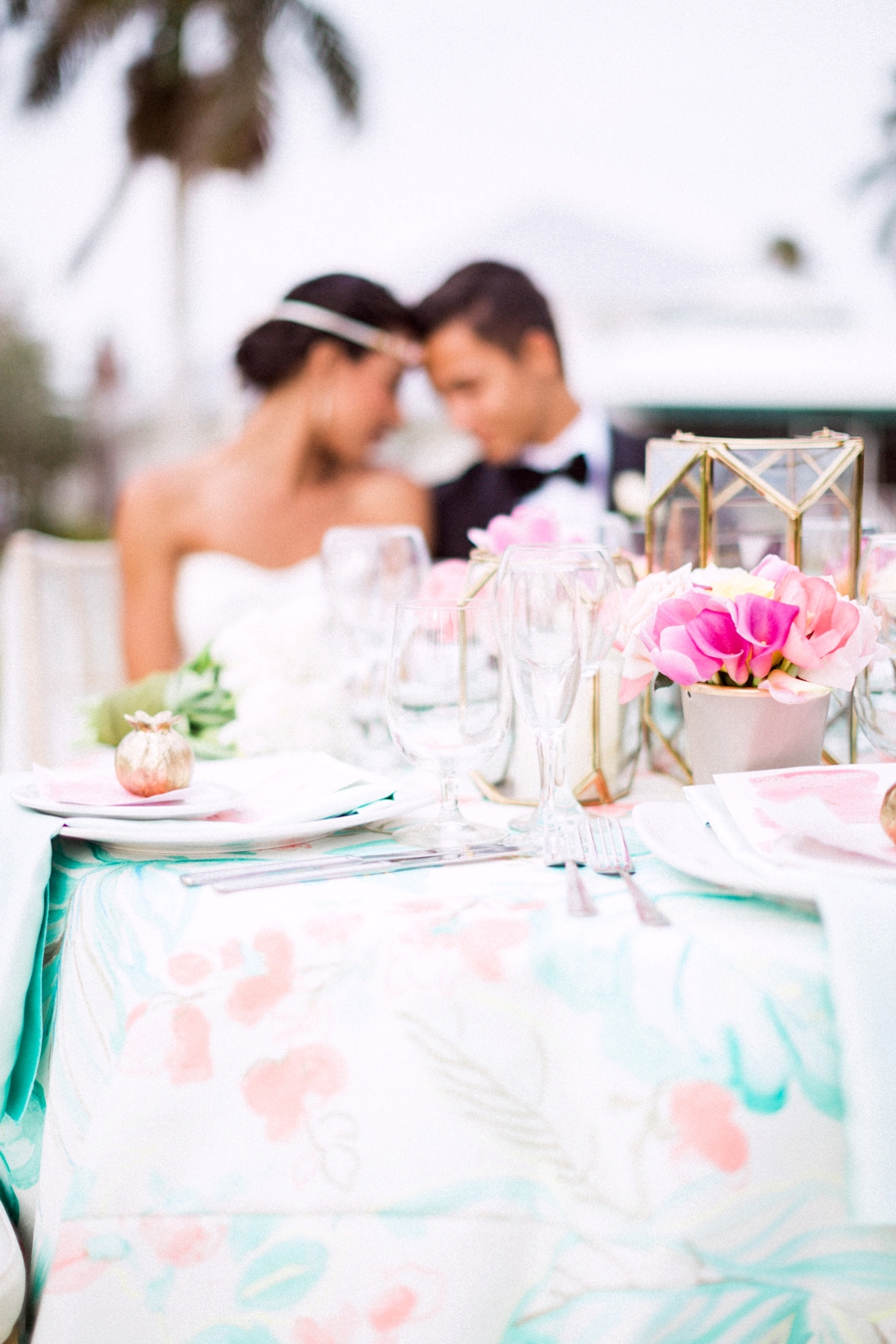 Chic Florida Inspired Pink and Aqua Wedding Ideas via TheELD.com