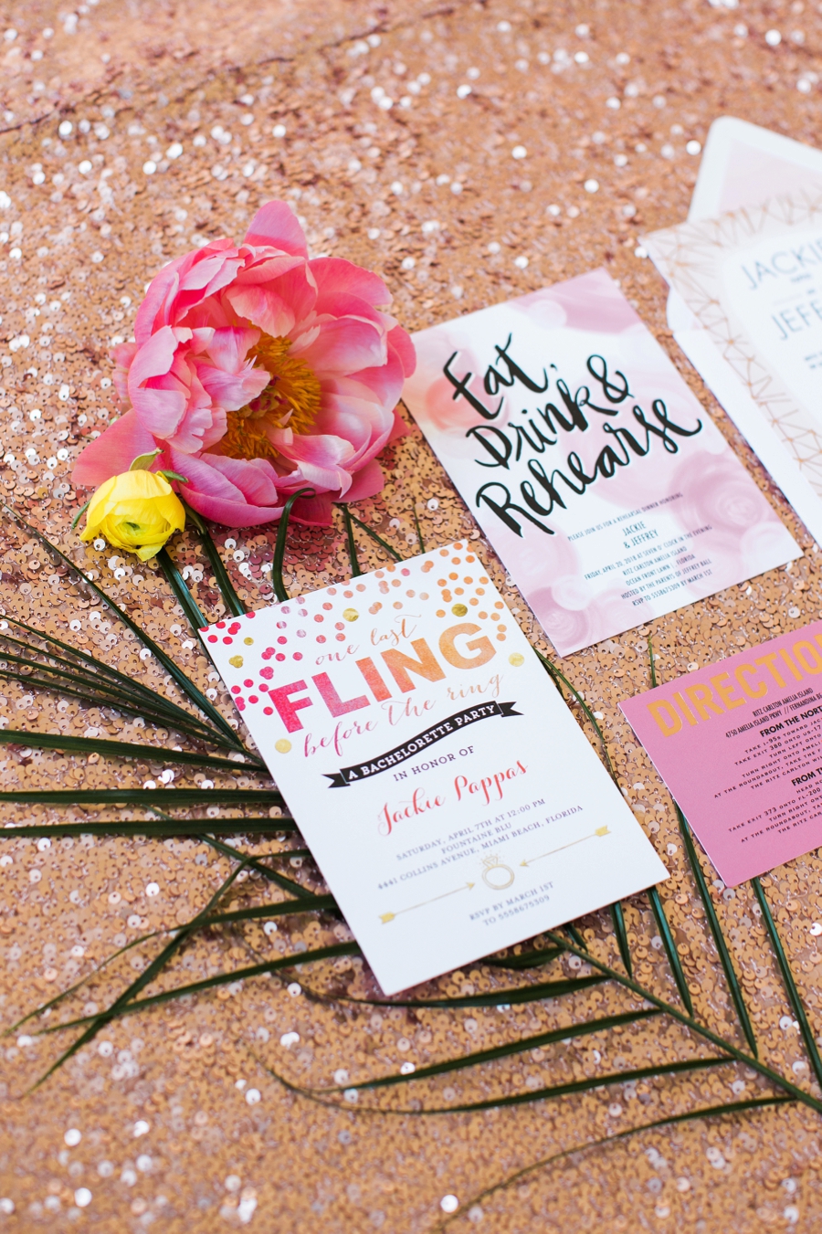 Chic Yellow & Pink Beach Wedding Ideas via TheELD.com