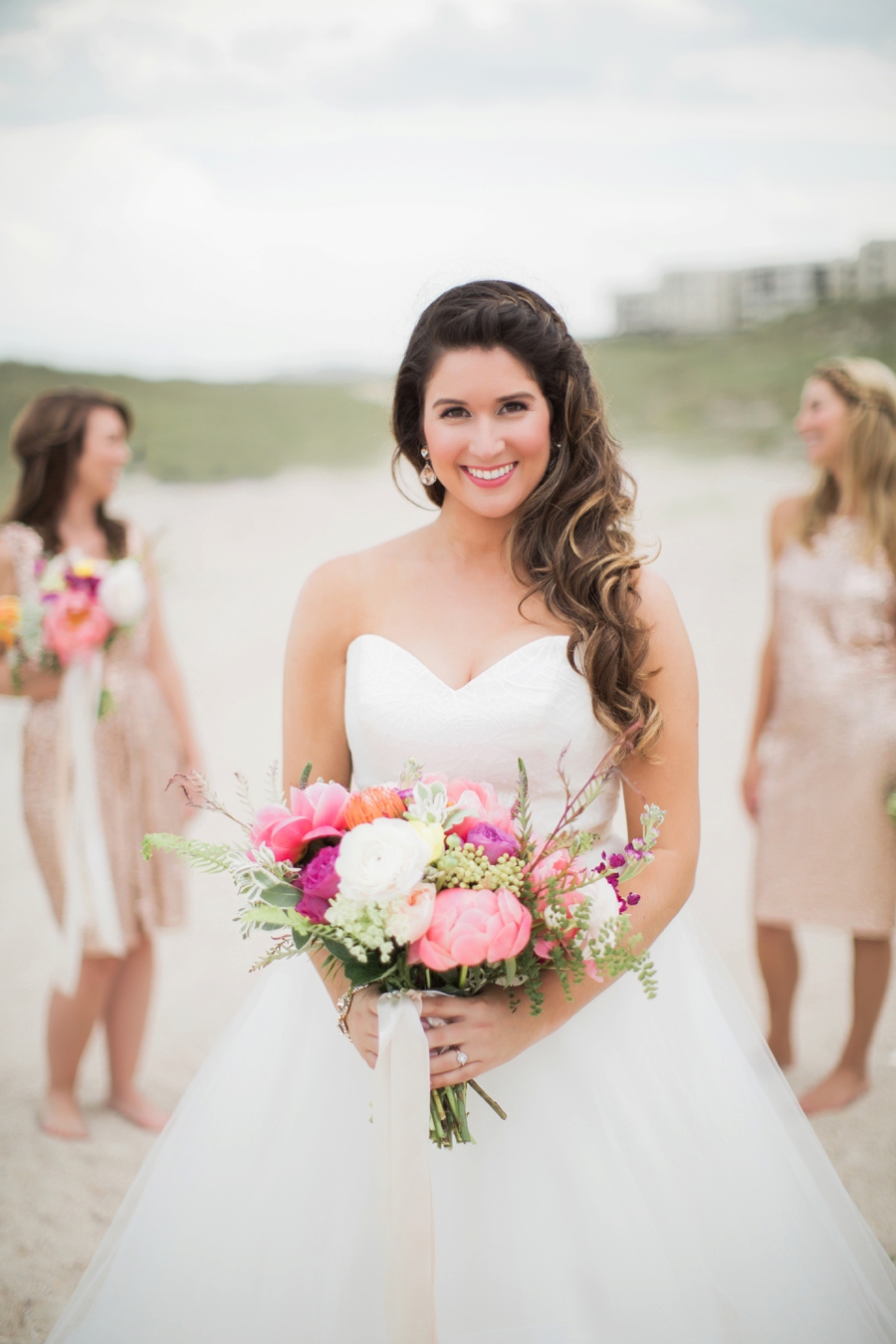 Chic Yellow & Pink Beach Wedding Ideas via TheELD.com