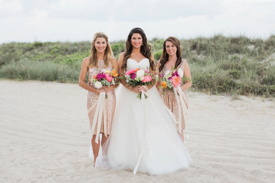 Chic Yellow & Pink Beach Wedding Ideas via TheELD.com