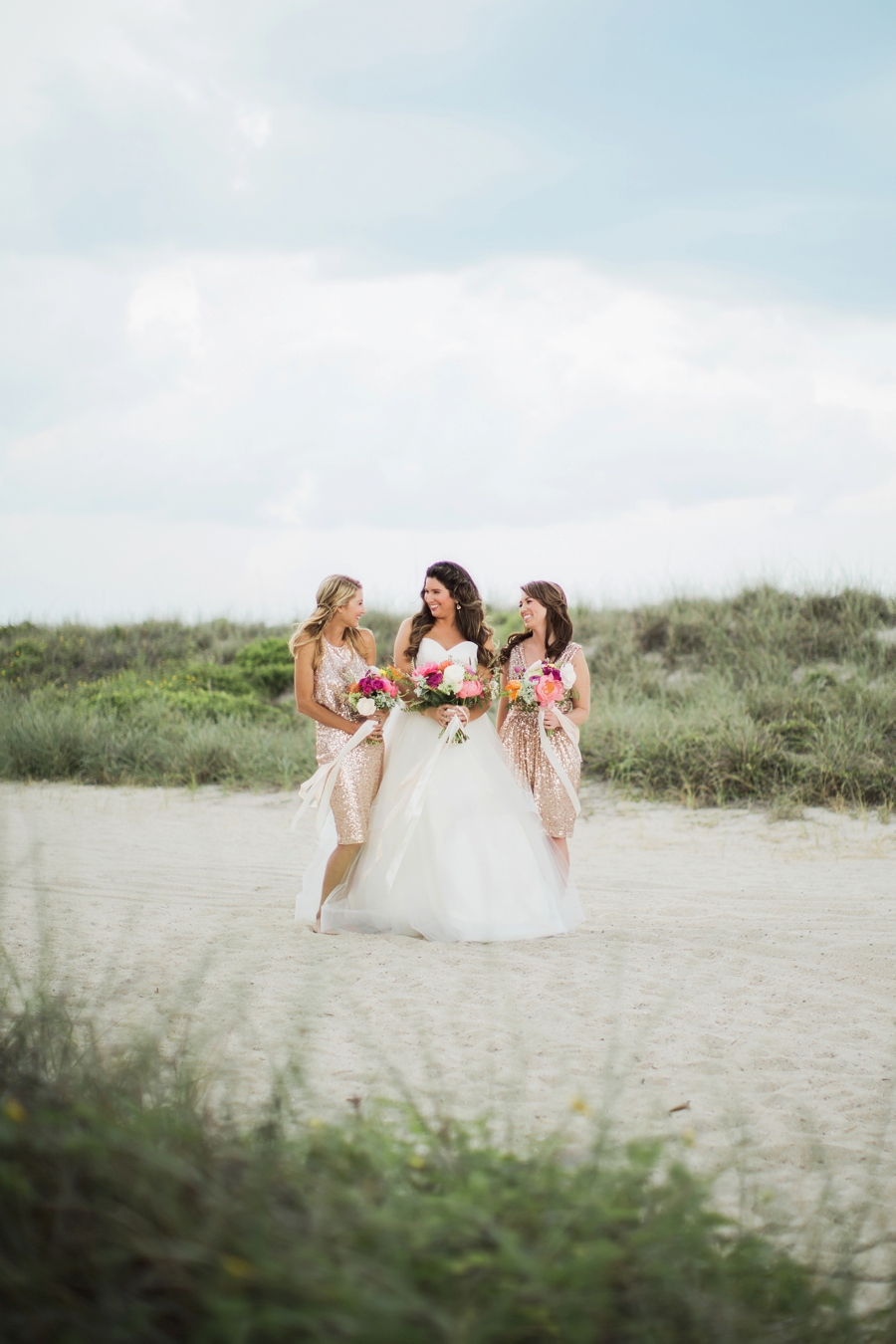 Chic Yellow & Pink Beach Wedding Ideas via TheELD.com