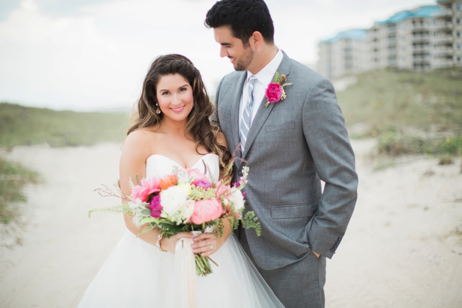 Chic Yellow & Pink Beach Wedding Ideas via TheELD.com