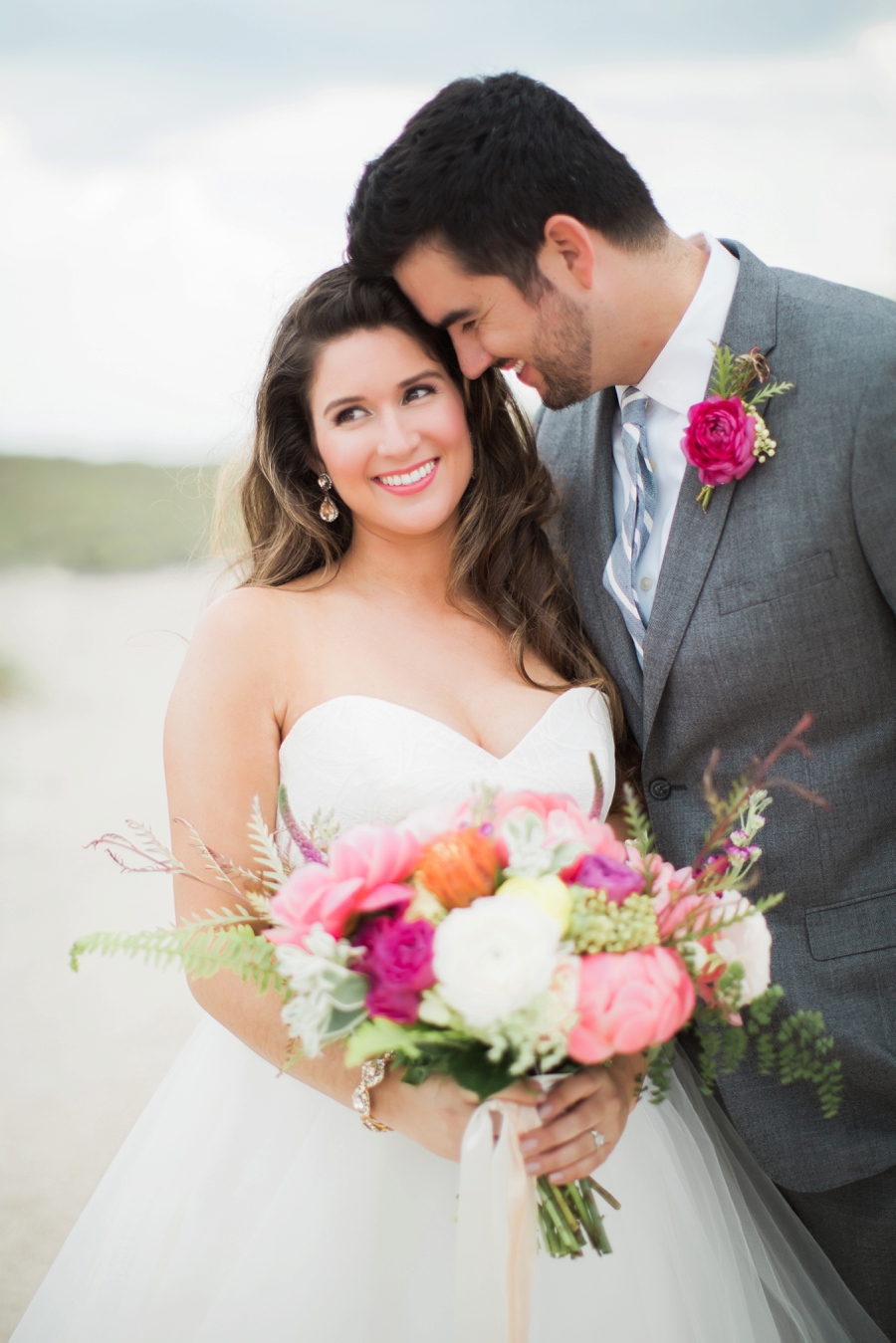 Chic Yellow & Pink Beach Wedding Ideas via TheELD.com