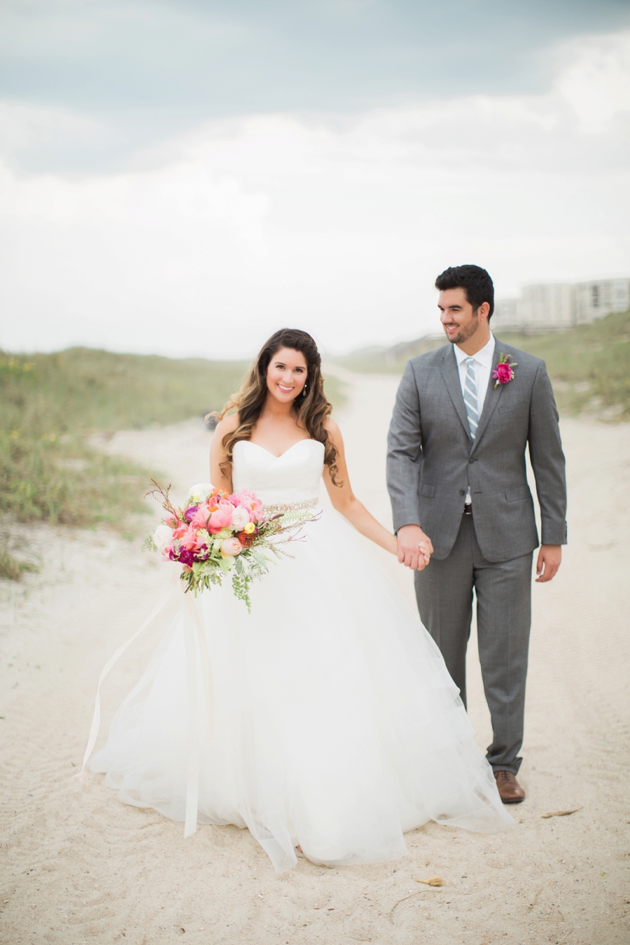 Chic Yellow & Pink Beach Wedding Ideas via TheELD.com