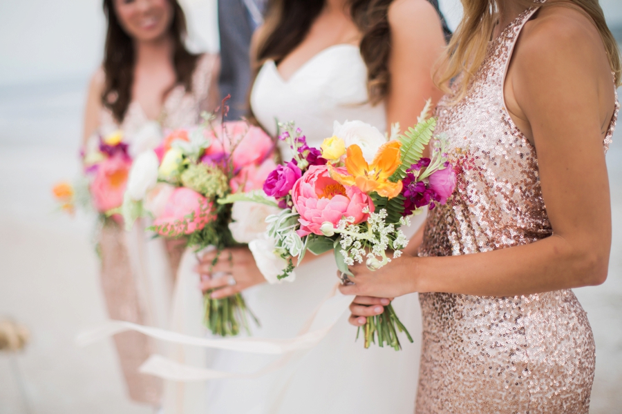 Chic Yellow & Pink Beach Wedding Ideas via TheELD.com